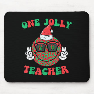 Tapis De Souris Sourire de Noël Paix Joyeux Professeur Rétro Xmas