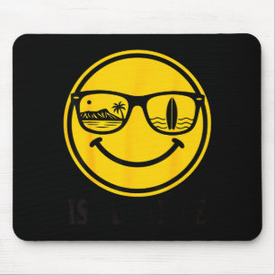 Tapis De Souris Sourire de visage de surf d'île lunettes de soleil