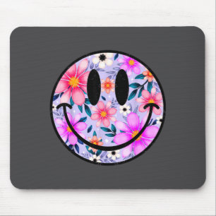 Tapis De Souris Sourire Fleur Sauvage Rétro Visage Heureux Amateur