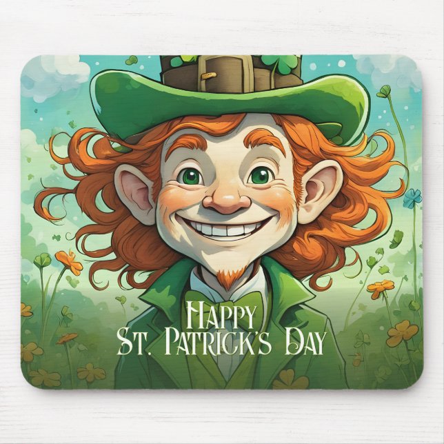 Tapis De Souris Sourires chanceux à la Saint-Patrick (Devant)