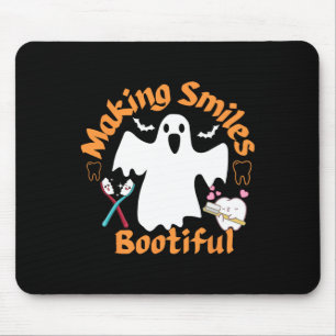 Tapis De Souris Sourires Joliment Drôle Fantôme Dentiste Halloween