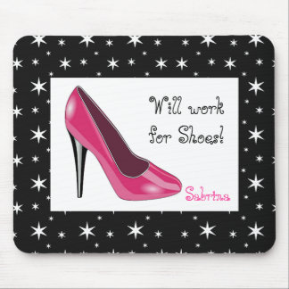 Tapis De Souris Souris à talon élevé rose et noir