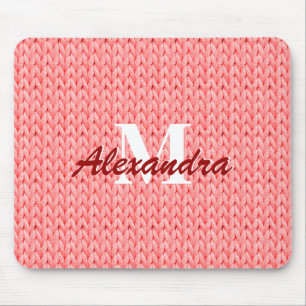 Tapis De Souris Souris à texture de corail avec monogramme