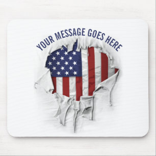 Tapis De Souris Souris américaine déchirée, arrachée et déchirée