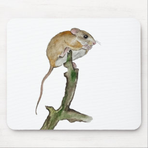Tapis De Souris Souris aquarelle réaliste dans l'arbre