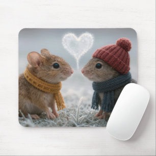 Tapis De Souris Souris au cœur givré
