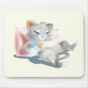 Tapis De Souris Souris avec chat bébé