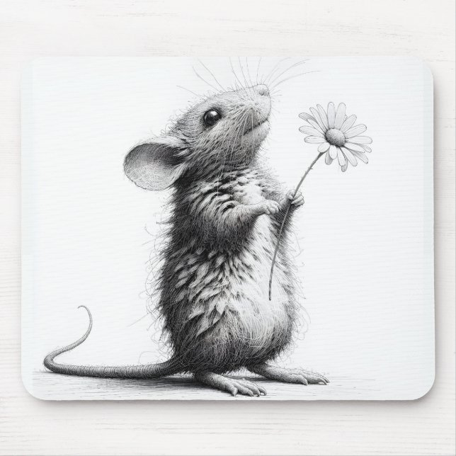 Tapis De Souris Souris Avec Daisy Sketch (Devant)