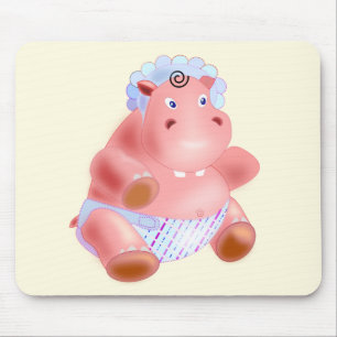 Tapis De Souris Souris avec Happy Baby Hippo