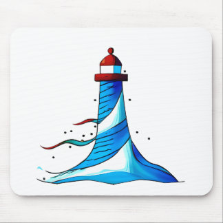 Tapis De Souris Souris bleu et blanc phare