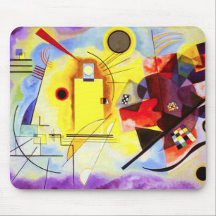 Tapis De Souris Souris bleu jaune Kandinsky
