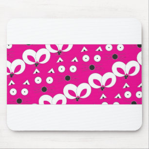 Tapis De Souris Souris Chat Motif rose chaud