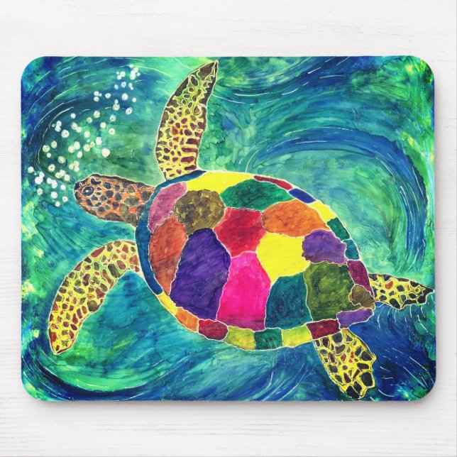 Tapis De Souris Souris couleur tortue de mer (Devant)
