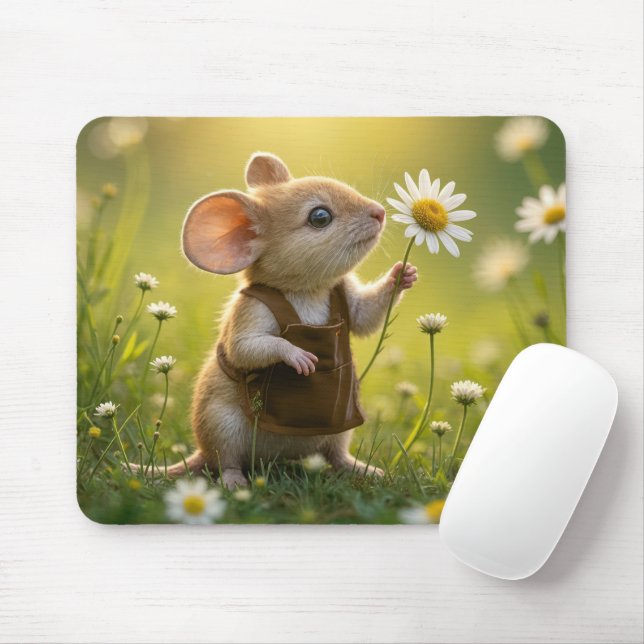 Tapis De Souris Souris Cute Avec Basière Blanche (Avec souris)