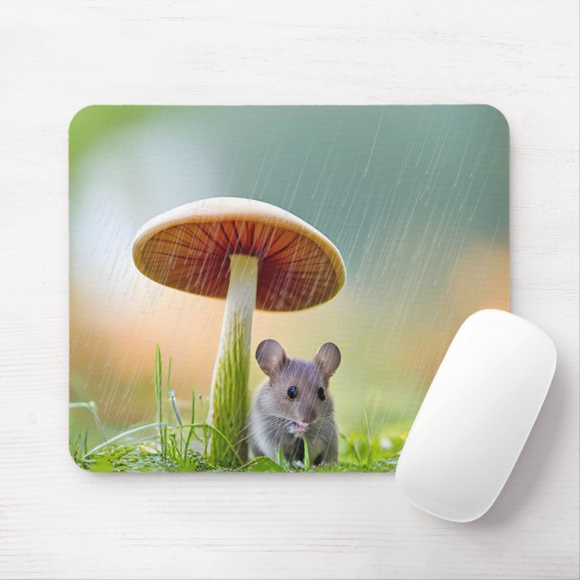 Tapis De Souris Souris Dans La Pluie (Avec souris)