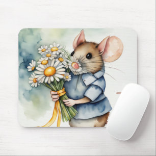 Tapis De Souris Souris D'Aquarelle Avec Bunch De Faisy