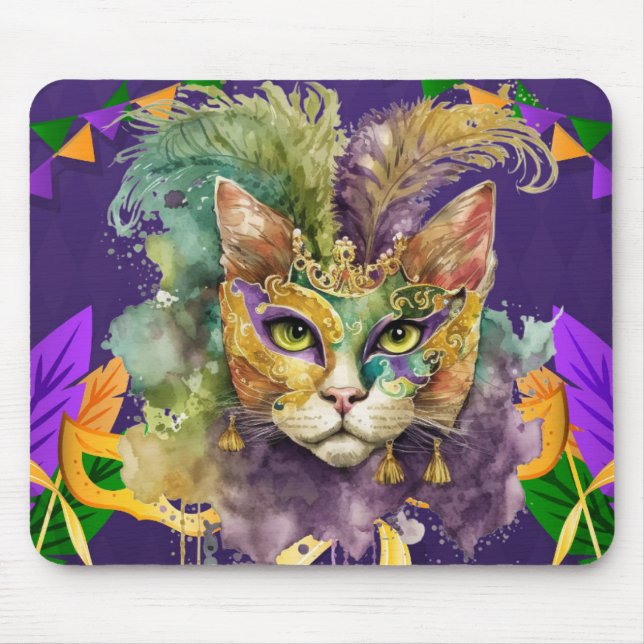 Tapis De Souris Souris de chat Mardi Gras (Devant)