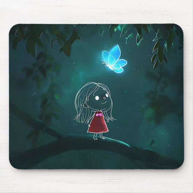 Tapis De Souris Souris de fille rêveuse (Devant)