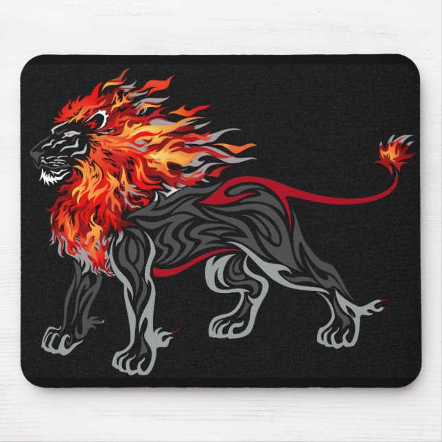 Tapis De Souris Souris de la souris de lion flamboyante (Devant)