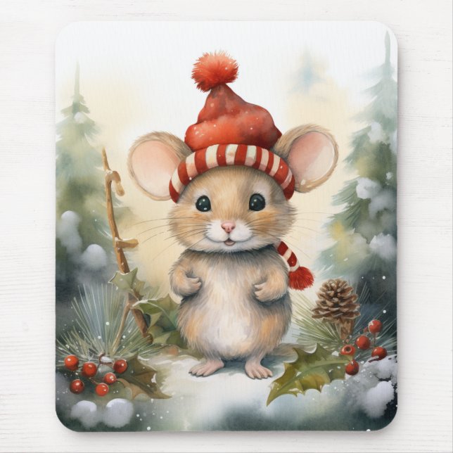 Tapis De Souris Souris de Noël (Devant)