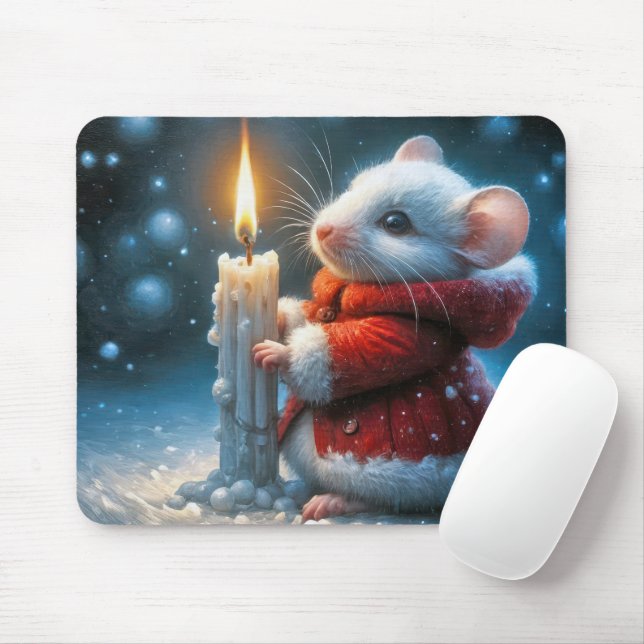 Tapis De Souris Souris De Noël À La Bougie Poussante (Avec souris)