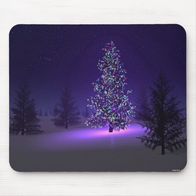 Tapis De Souris Souris de Noël Arbre (Devant)