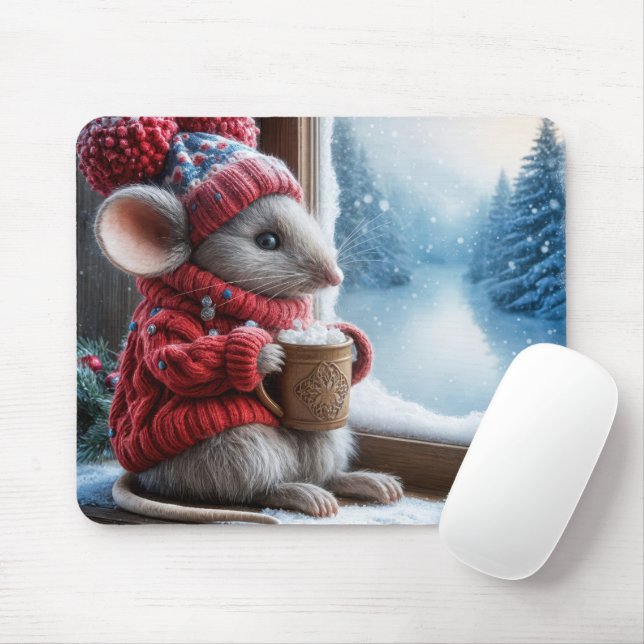 Tapis De Souris Souris De Noël Avec Coco Chaud (Avec souris)