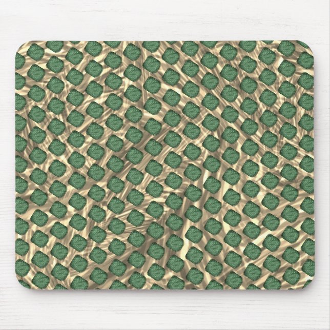 Tapis De Souris Souris de PC, quadriculos verdes sobre marrom (Devant)