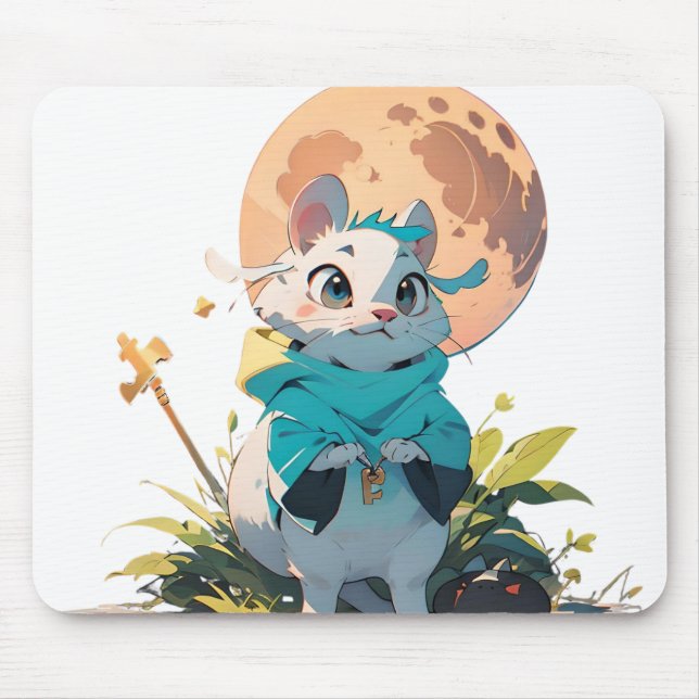 Tapis De Souris Souris de souris sur la lune (Devant)