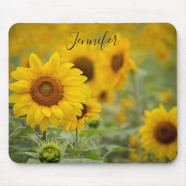 Tapis De Souris Souris de tournesol personnalisée Pad Fleurs jaune (Devant)