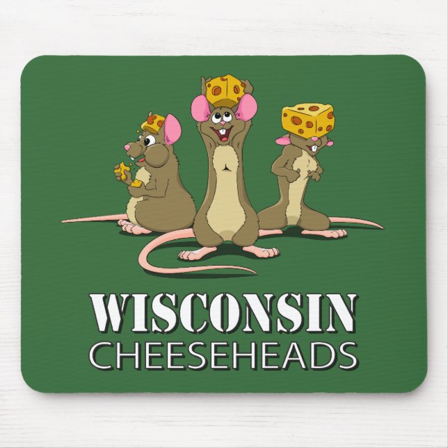 Tapis De Souris Souris du Wisconsin Cheesehead (Devant)