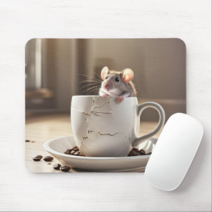 Tapis De Souris Souris en coupe de café craquelé