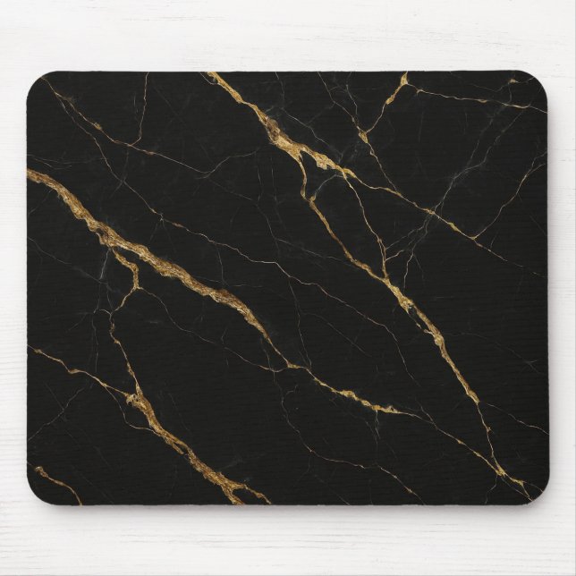 Tapis De Souris Souris en marbre noir de luxe (Devant)