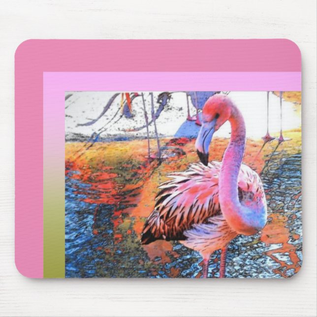 Tapis De Souris Souris Flamant rose rose pâle (Devant)