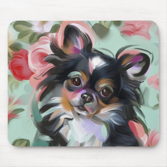 Tapis De Souris Souris florale Chihuahua (Devant)