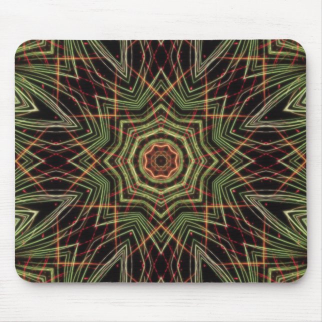 Tapis De Souris Souris Kaleidoscope Vert (Devant)