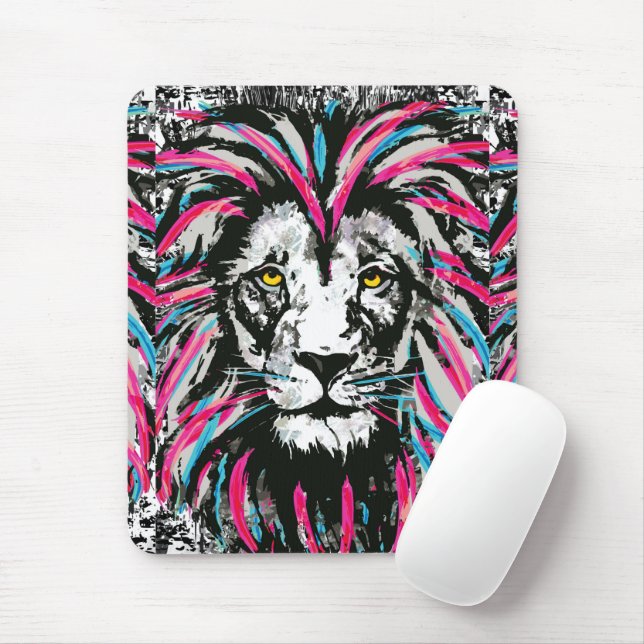 Tapis De Souris Souris Lion | Mousepad de Lion rose Fille (Avec souris)