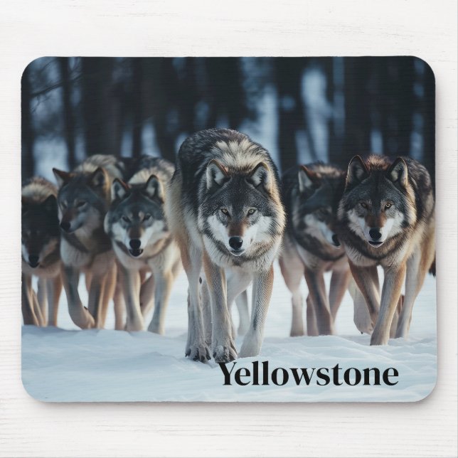 Tapis De Souris Souris-Loups-Yellowstone (Devant)