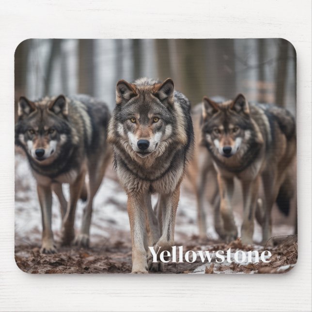 Tapis De Souris Souris-Loups-Yellowstone (Devant)