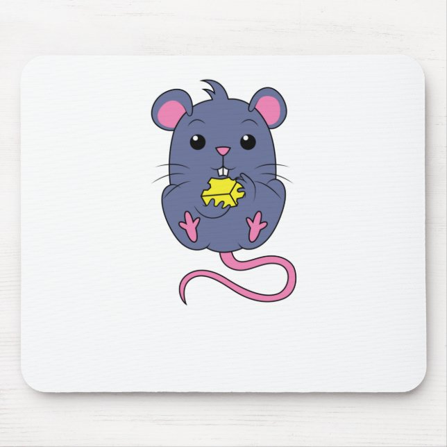 Tapis De Souris Souris mignonne avec fromage (Devant)