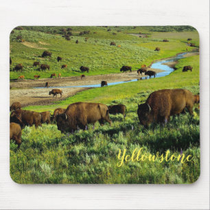 Tapis De Souris Souris Pad-Yellowstone Buffalo