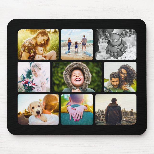 Tapis De Souris Souris Pad Your 9 Photos Modèle Collage Frame (Devant)
