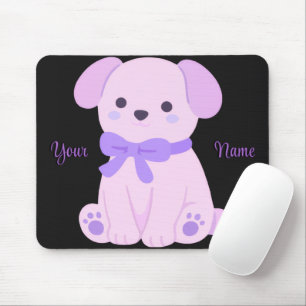 Tapis De Souris Souris personnalisée avec chiot mignon assis et no