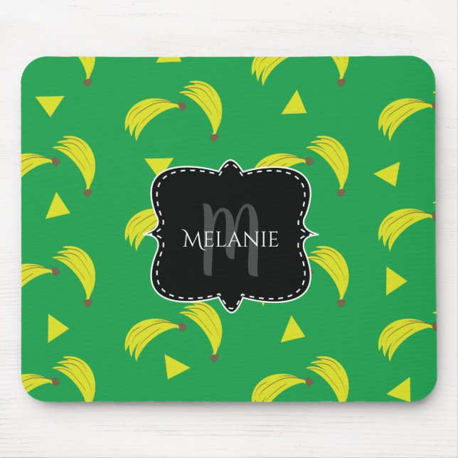 Tapis De Souris Souris personnalisée Pad rose Dusté Bananes géomét (Devant)