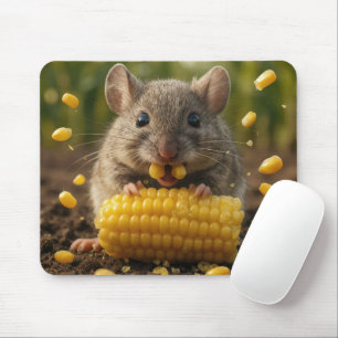 Tapis De Souris Souris profitant d'un épi de maïs