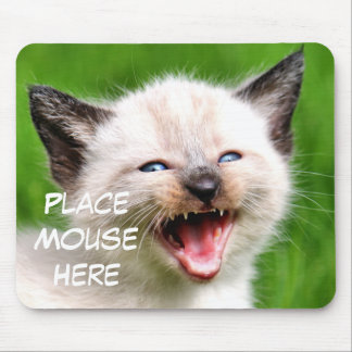 Tapis De Souris Souris siamoise d'endroit de chaton de chat drôle