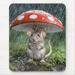 Tapis De Souris Souris sous un champignon
