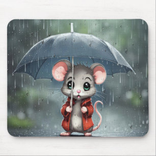 Tapis De Souris Souris sous un parapluie