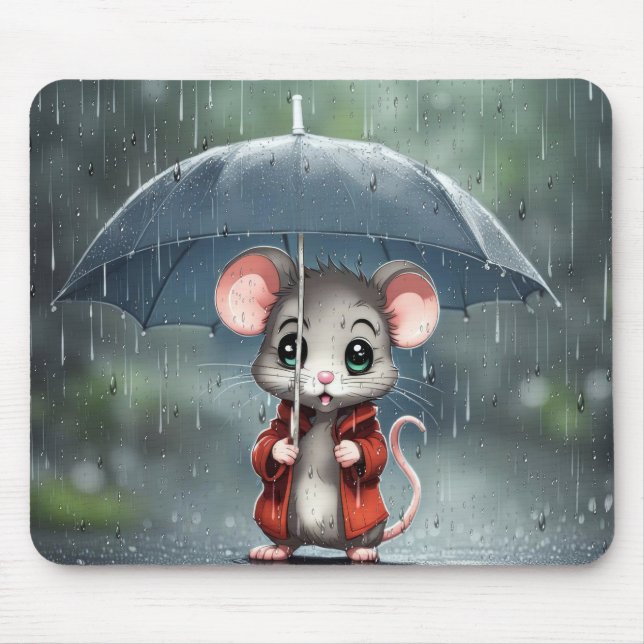 Tapis De Souris Souris sous un parapluie (Devant)