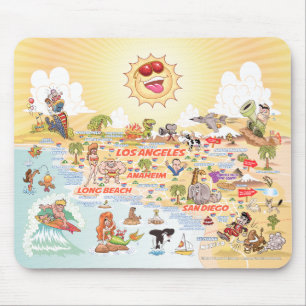 Tapis De Souris Souris Sunny California Beach Paradise